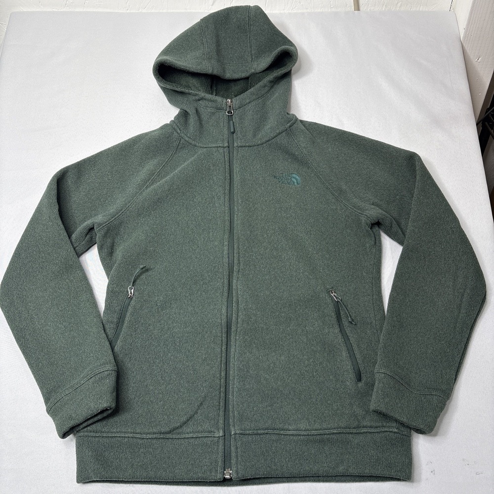 The North Face Skyline Fleece Full Zip Green Jacket Women's S Sweater Striped